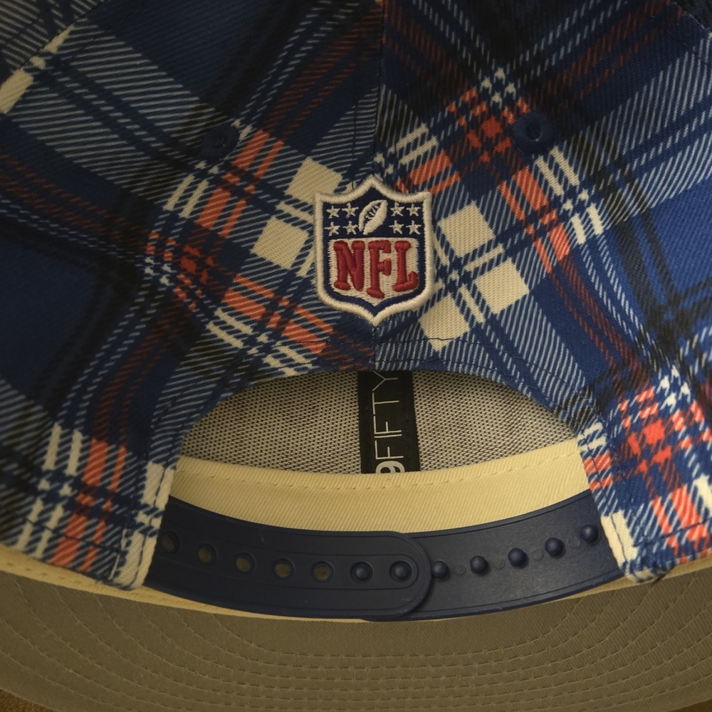 NFL New Era 59FIFTY Adjustable Blue Plaid NY Giants Cap with Logo - Picture 2 of 4